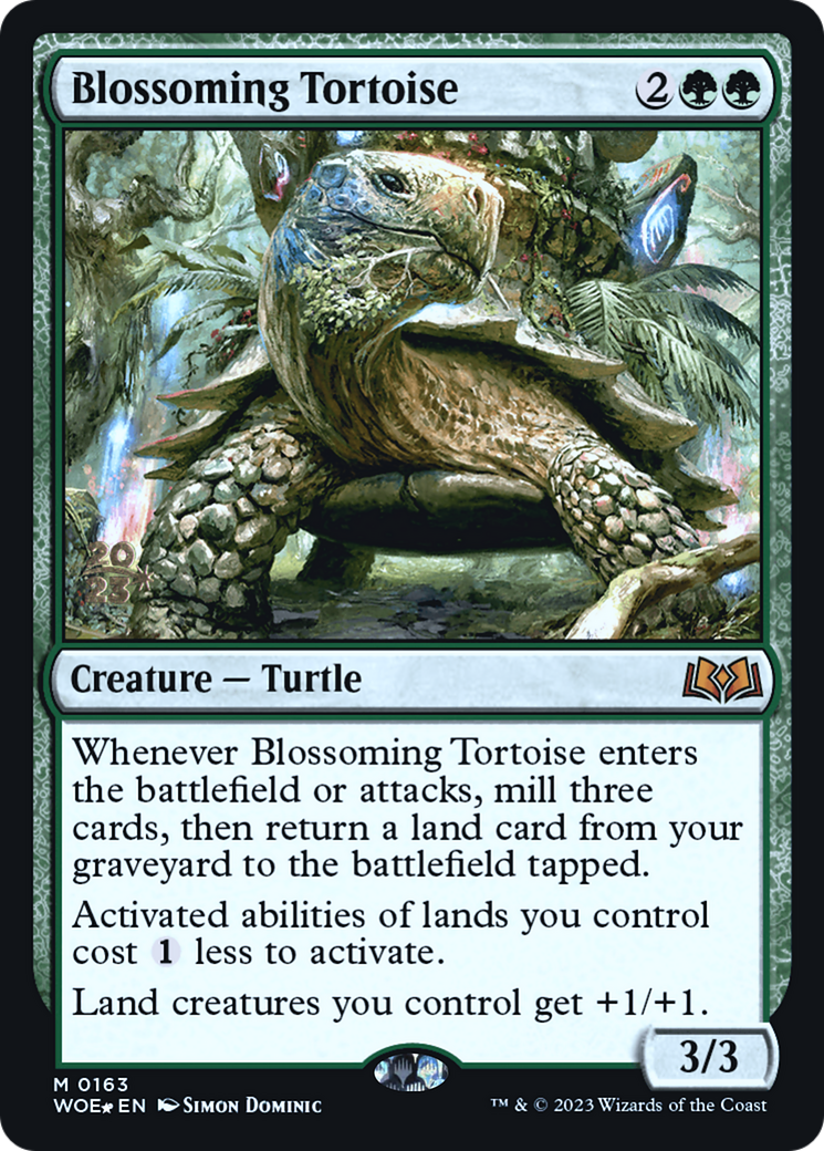 Blossoming Tortoise (PRE-163) [Wilds of Eldraine Promos] Foil MTG Single Wizards of the Coast