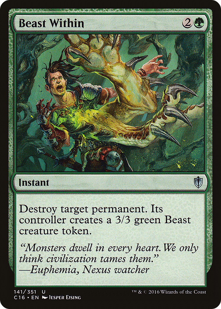 Beast Within (C16-141) [Commander 2016] MTG Single Wizards of the Coast