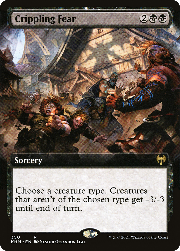 Crippling Fear (KHM-350) [Kaldheim] (Extended Art) MTG Single Wizards of the Coast