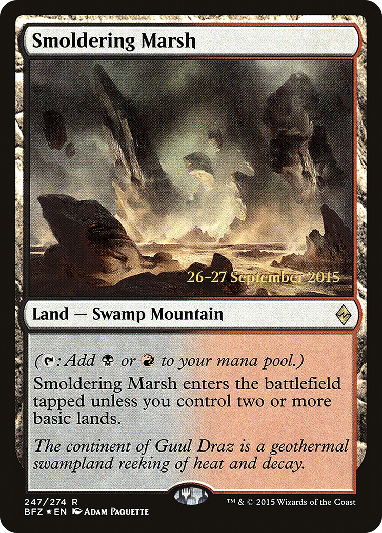 Smoldering Marsh (PRE-247) [Battle for Zendikar Promos] Foil MTG Single Wizards of the Coast
