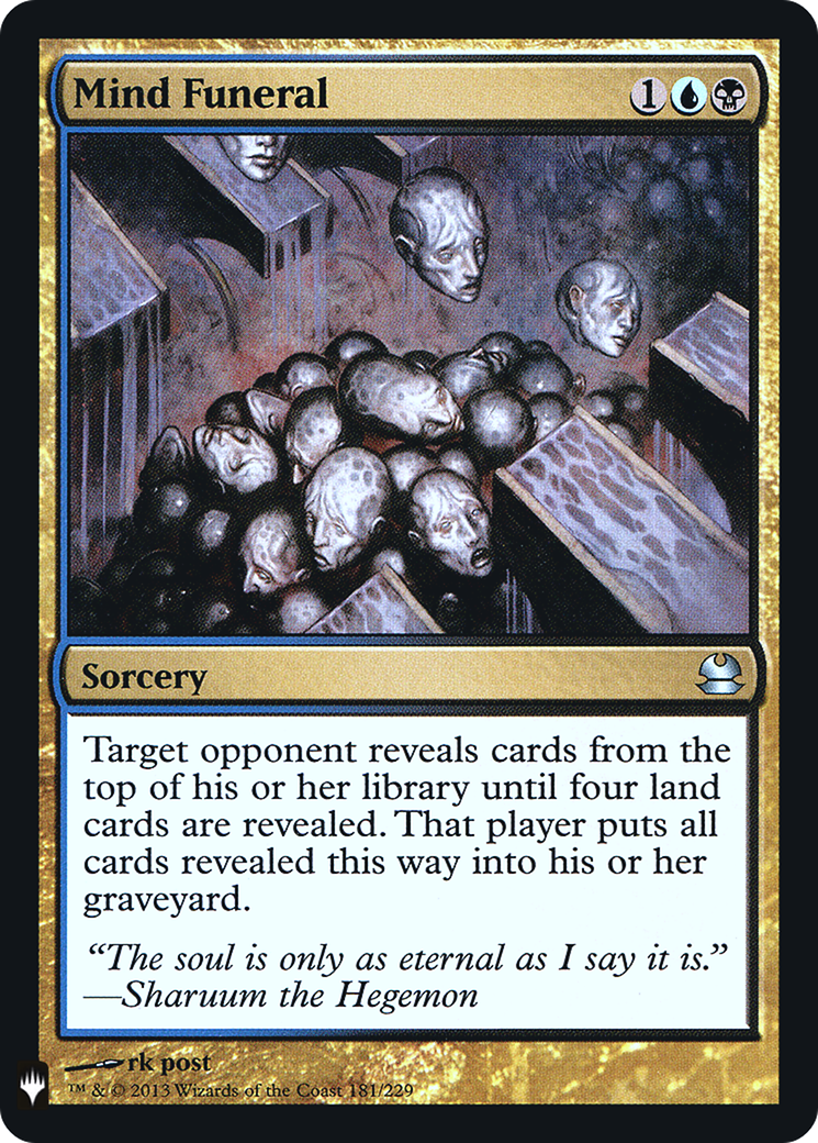 Mind Funeral (LIST-MMA-181) [Mystery Booster] The List Foil MTG Single Wizards of the Coast
