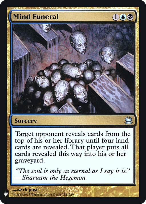 Mind Funeral (LIST-MMA-181) [Mystery Booster] The List Foil MTG Single Wizards of the Coast