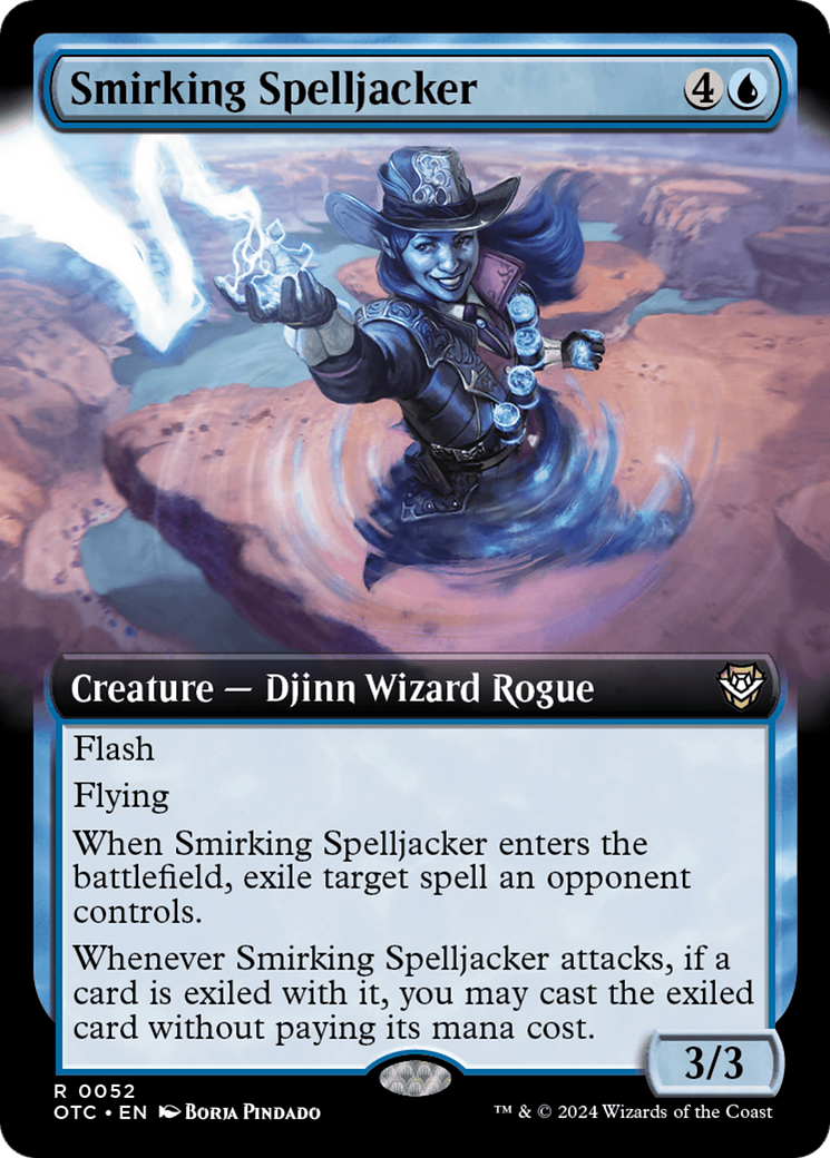 Smirking Spelljacker (OTC-052) [Outlaws of Thunder Junction Commander] (Extended Art) MTG Single Wizards of the Coast