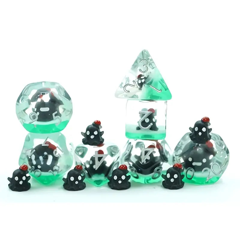Seriously Good Dice: Spooky Collection 7 Die Set "Black Ghost" Dice & Gaming Accessories Taps Imports