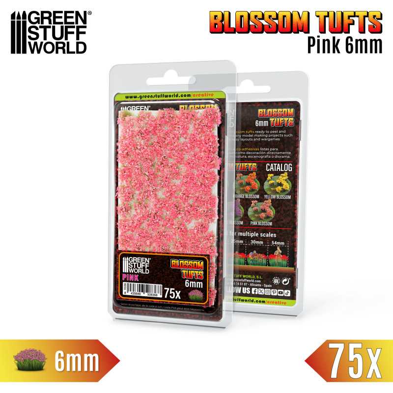 Green Stuff World: Blossom Tufts - Pink 6mm 75x Basing Materials Green Stuff World