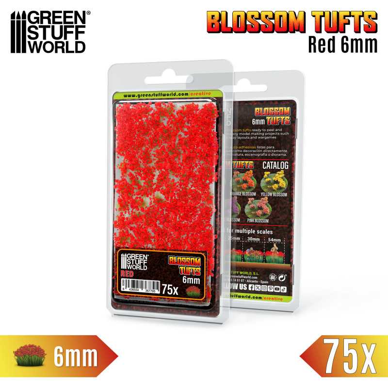 Green Stuff World: Blossom Tufts - Red 6mm Basing Materials Green Stuff World