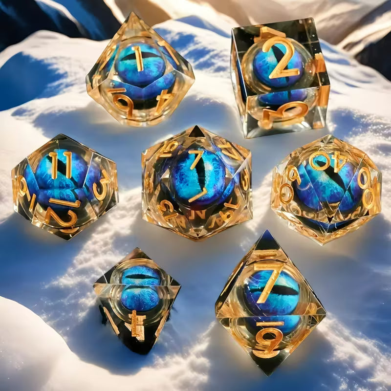 Seriously Good Dice: Dragon's Eye 7 Die Set "Blue Dragon" Dice & Gaming Accessories Taps Imports