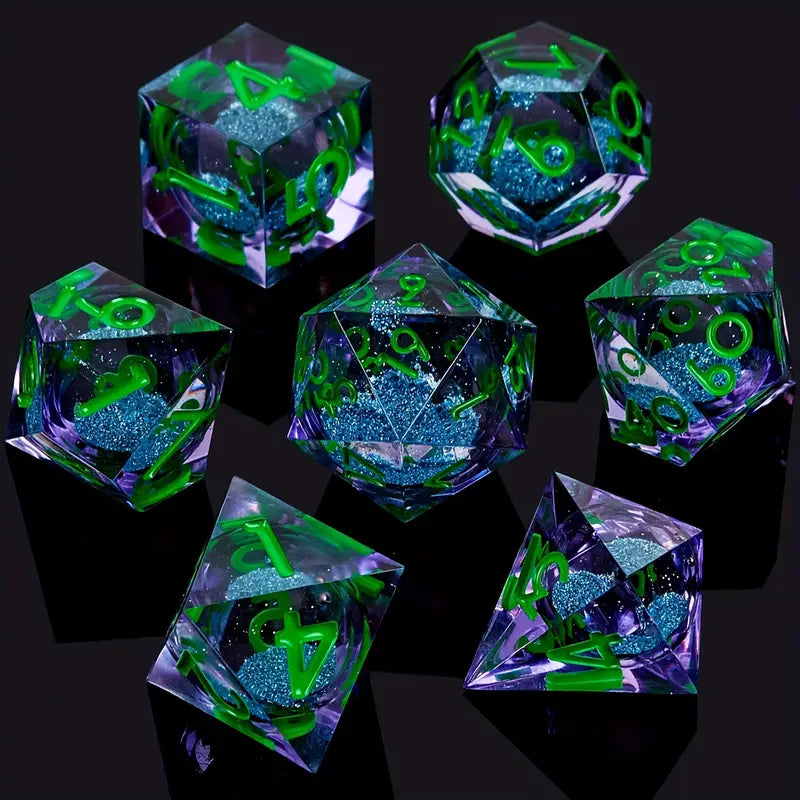 Seriously Good Dice: Glimmering Quicksand 7 Die Set "Sylvan Starfall" Dice & Gaming Accessories Taps Imports