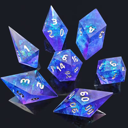 Seriously Good Dice: Blue 7 Die Set "Crystal Shard" Dice & Gaming Accessories Taps Imports