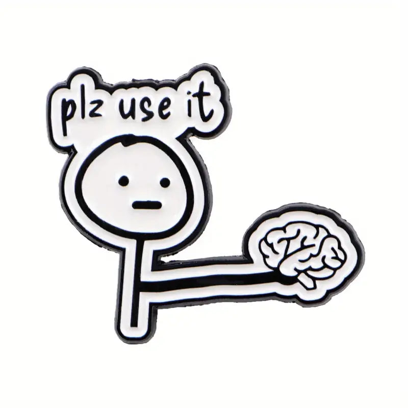 Enamel Pin - Brain "Please Use It" Misc Taps Imports