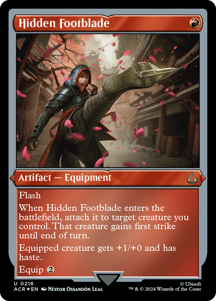 Hidden Footblade (ACR-216) [Assassin's Creed] Etched Foil MTG Single Wizards of the Coast