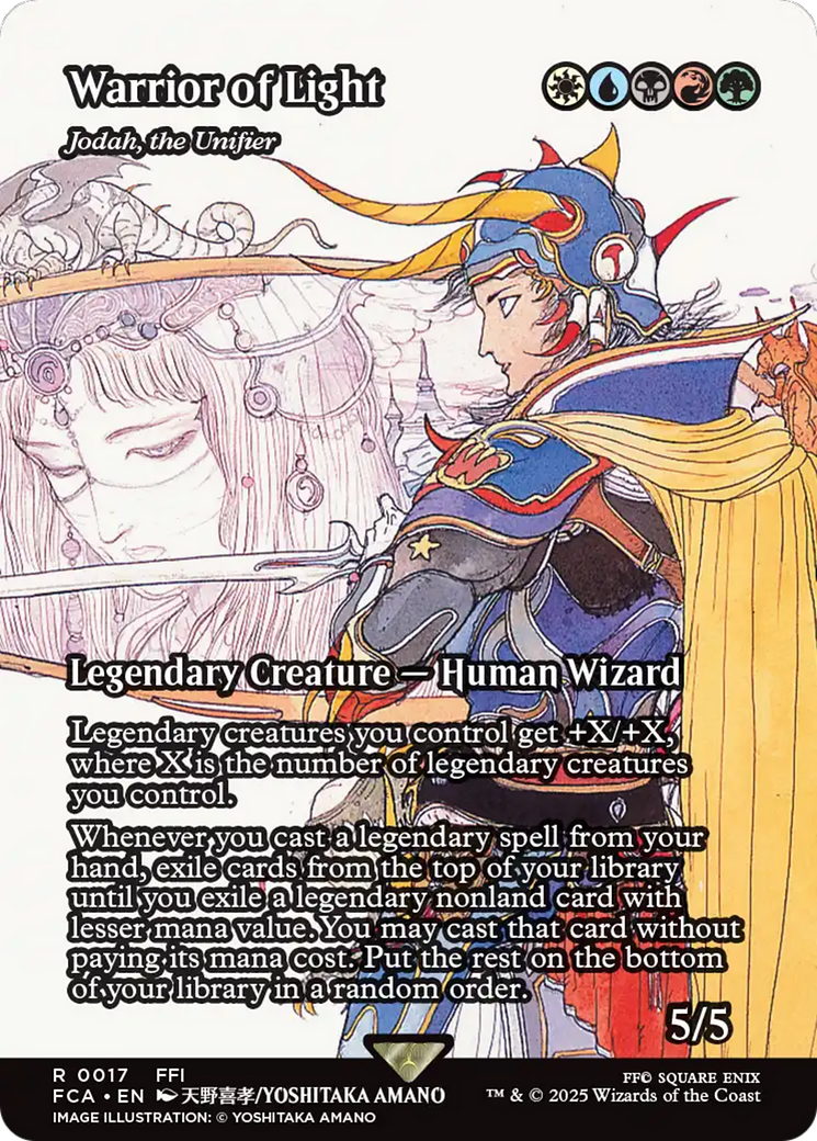 Warrior of Light - Jodah, the Unifier (Showcase) (FCA-017) [FINAL FANTASY: Through the Ages] / Warrior of Light (Borderless) Foil MTG Single Wizards of the Coast