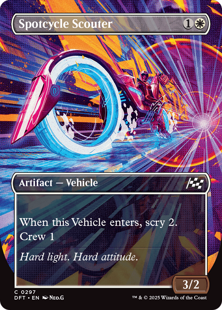 Spotcycle Scouter (DFT-297) [Aetherdrift] (Borderless) Foil MTG Single Wizards of the Coast