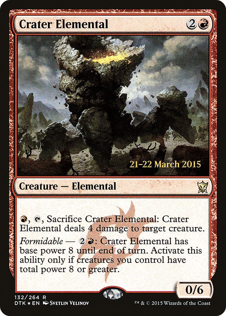 Crater Elemental (PRE-132) [Dragons of Tarkir Promos] Foil MTG Single Wizards of the Coast