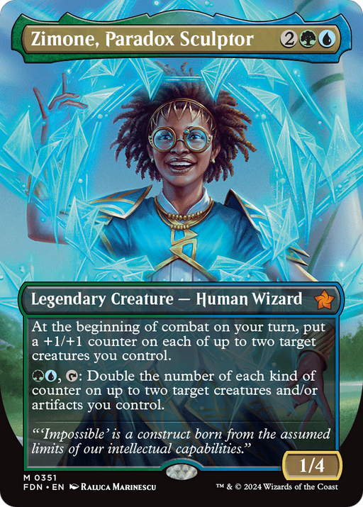 Zimone, Paradox Sculptor (FDN-351) [Foundations] (Borderless) Foil MTG Single Wizards of the Coast