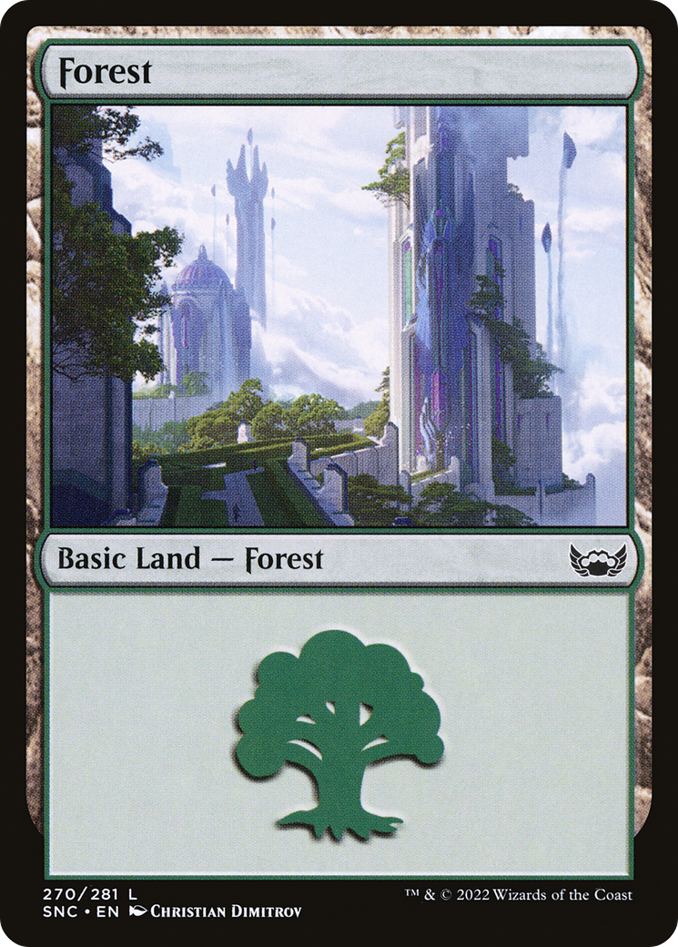 Forest (SNC-270) [Streets of New Capenna] Foil MTG Single Wizards of the Coast