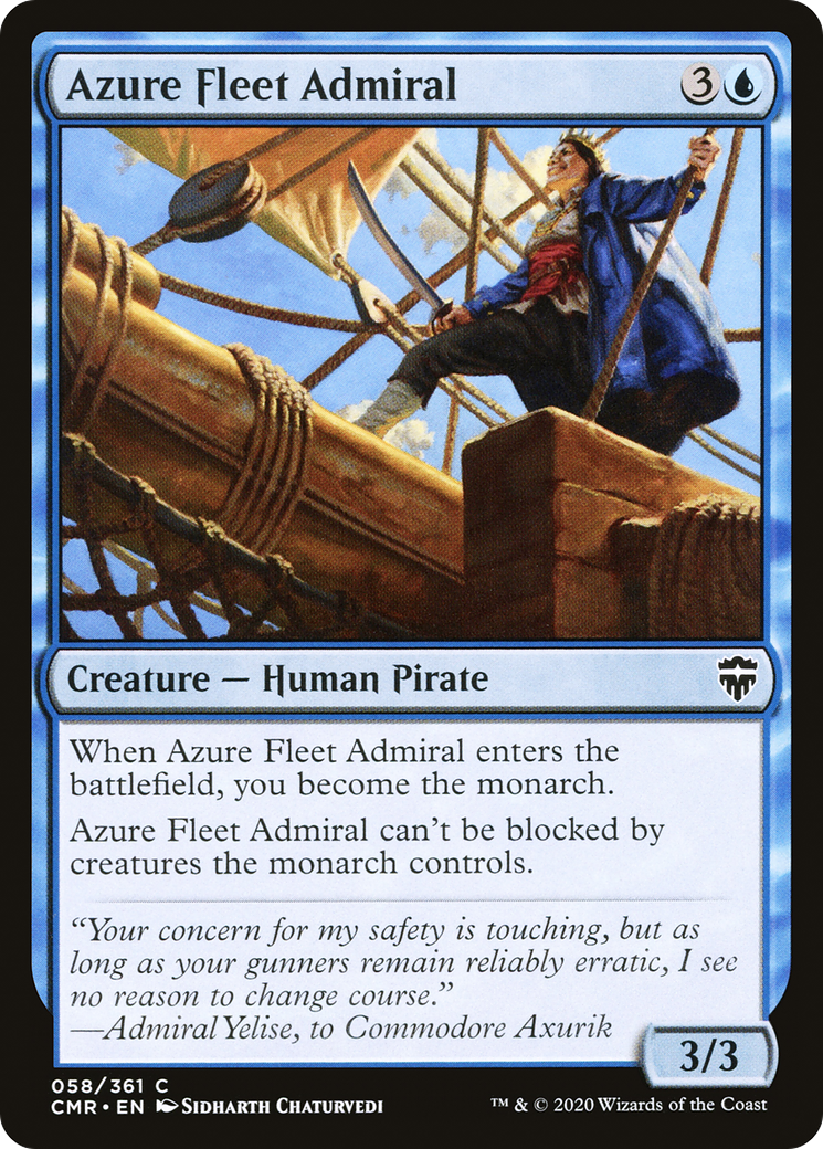 Azure Fleet Admiral (CMR-058) [Commander Legends] MTG Single Wizards of the Coast
