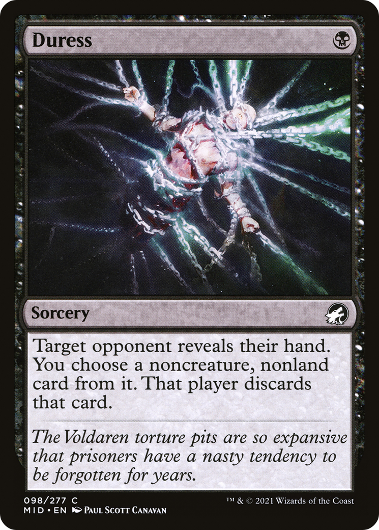 Duress (MID-098) [Innistrad: Midnight Hunt] MTG Single Wizards of the Coast