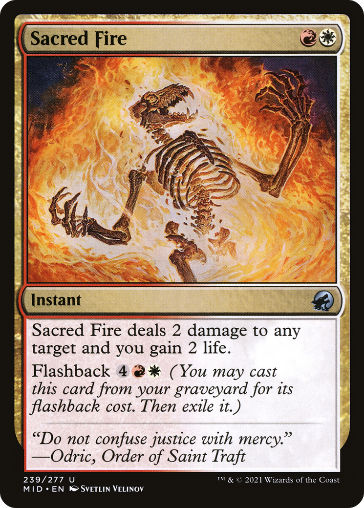 Sacred Fire (MID-239) [Innistrad: Midnight Hunt] Foil MTG Single Wizards of the Coast