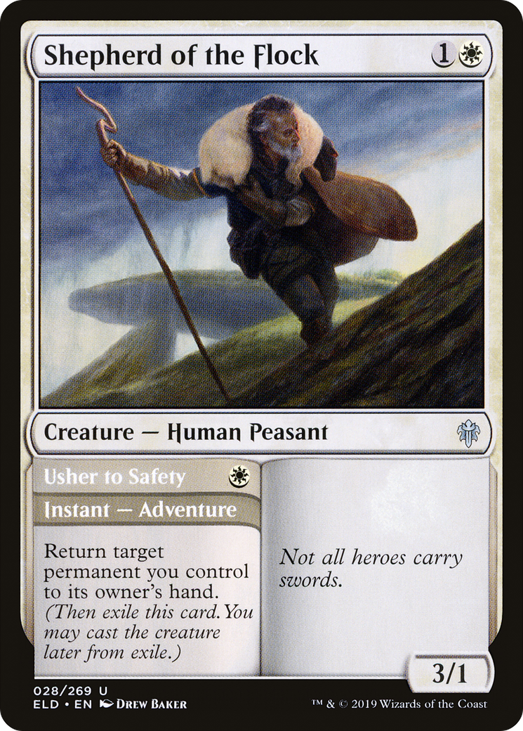 Shepherd of the Flock // Usher to Safety (ELD-028) [Throne of Eldraine] MTG Single Wizards of the Coast