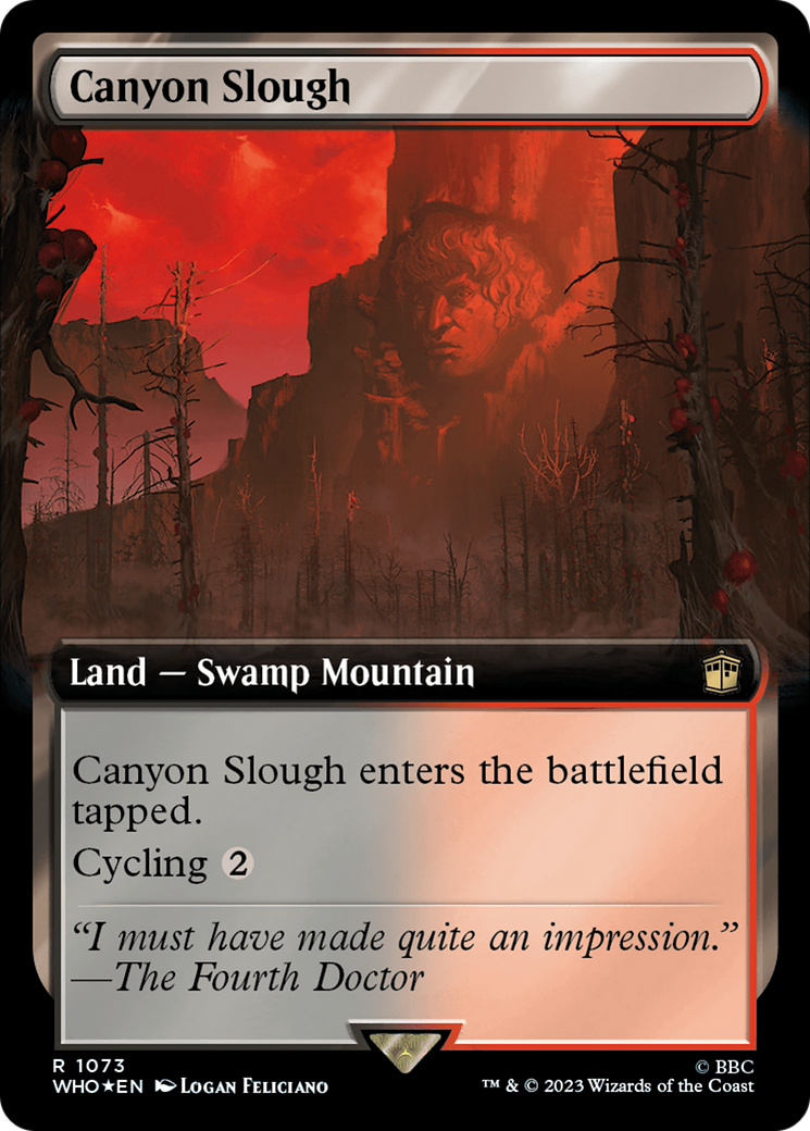 Canyon Slough (Surge Foil) (WHO-1073) [Doctor Who] (Extended Art) Foil MTG Single Wizards of the Coast