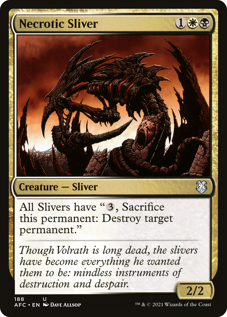 Necrotic Sliver (AFC-188) [Forgotten Realms Commander] MTG Single Wizards of the Coast