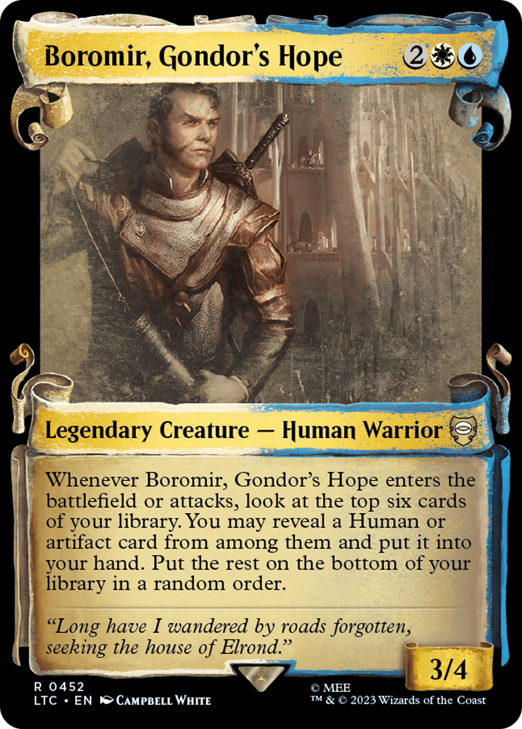 Boromir, Gondor's Hope (LTC-452) [Tales of Middle-earth Commander] (Showcase) Foil MTG Single Wizards of the Coast