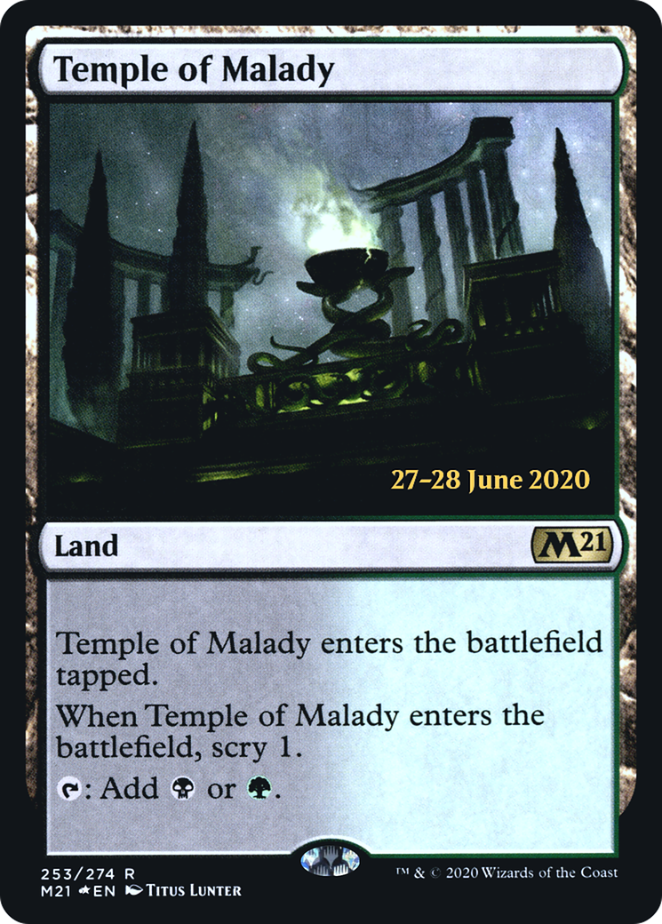 Temple of Malady (PRE-253S) [Core Set 2021 Promos] Foil MTG Single Wizards of the Coast