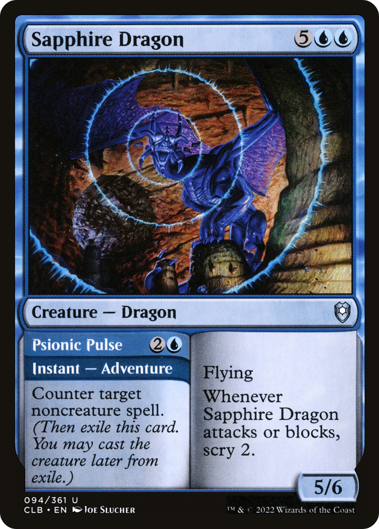 Sapphire Dragon (CLB-094) [Commander Legends: Battle for Baldur's Gate] MTG Single Wizards of the Coast