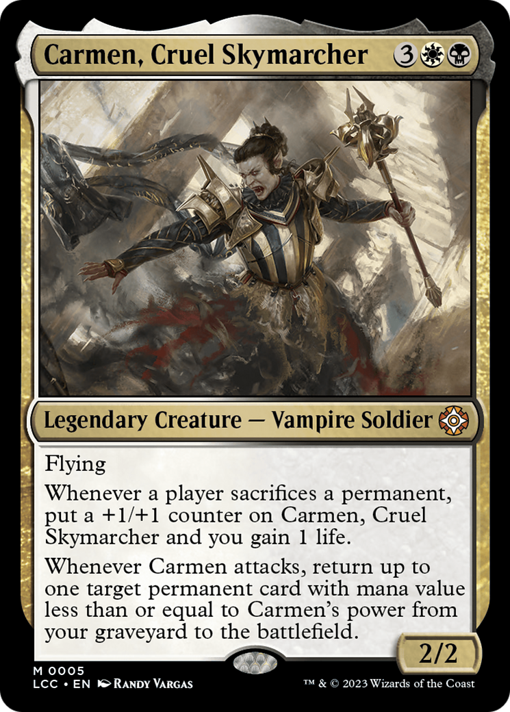 Carmen, Cruel Skymarcher (LCC-005) [The Lost Caverns of Ixalan Commander] Foil MTG Single Wizards of the Coast