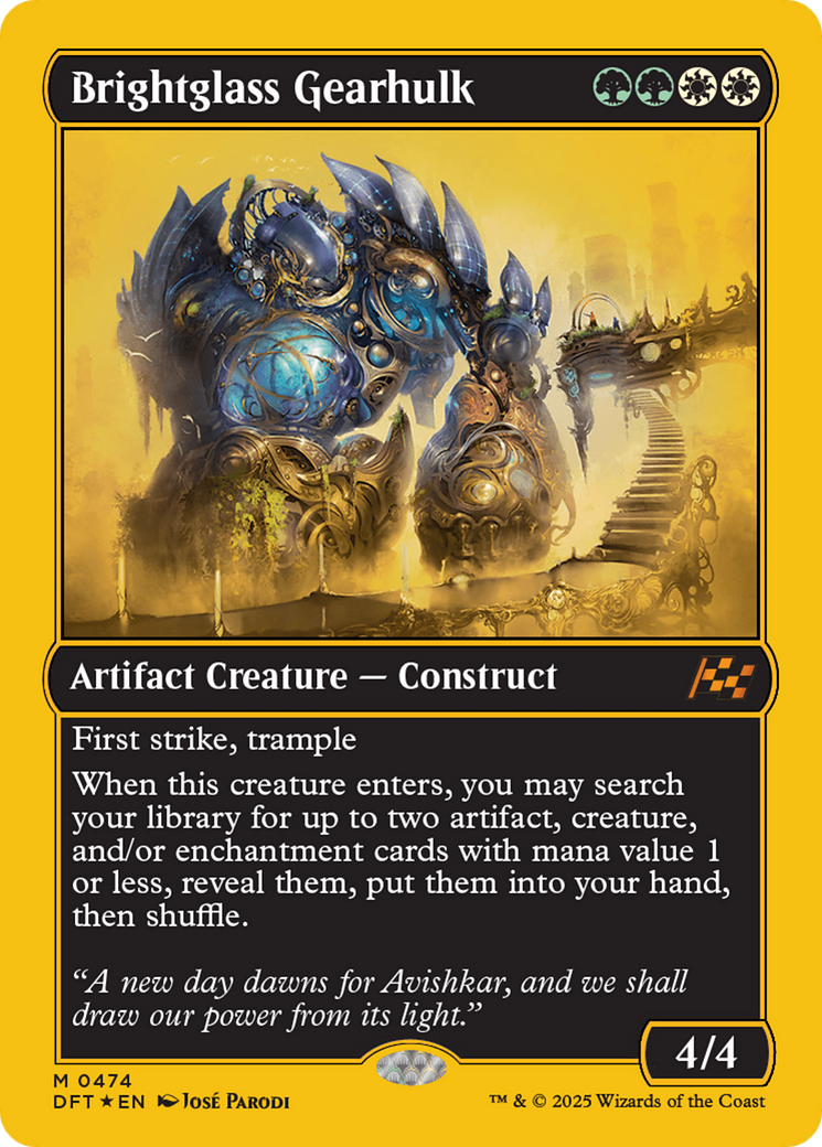 Brightglass Gearhulk (First-Place Foil) (DFT-474) [Aetherdrift] Foil MTG Single Wizards of the Coast