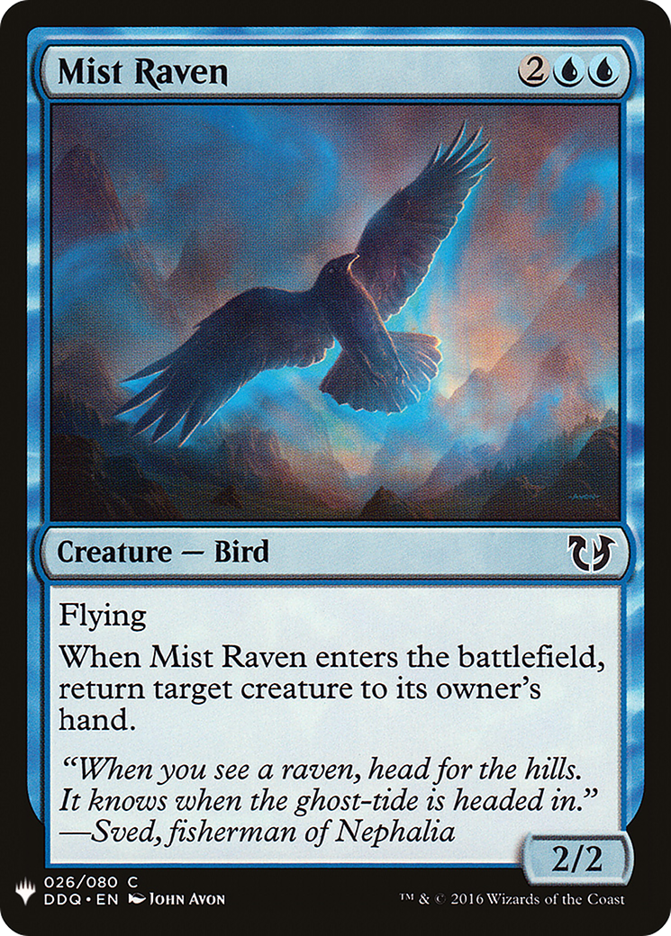 Mist Raven (LIST-DDQ-26) [Mystery Booster] The List MTG Single Wizards of the Coast