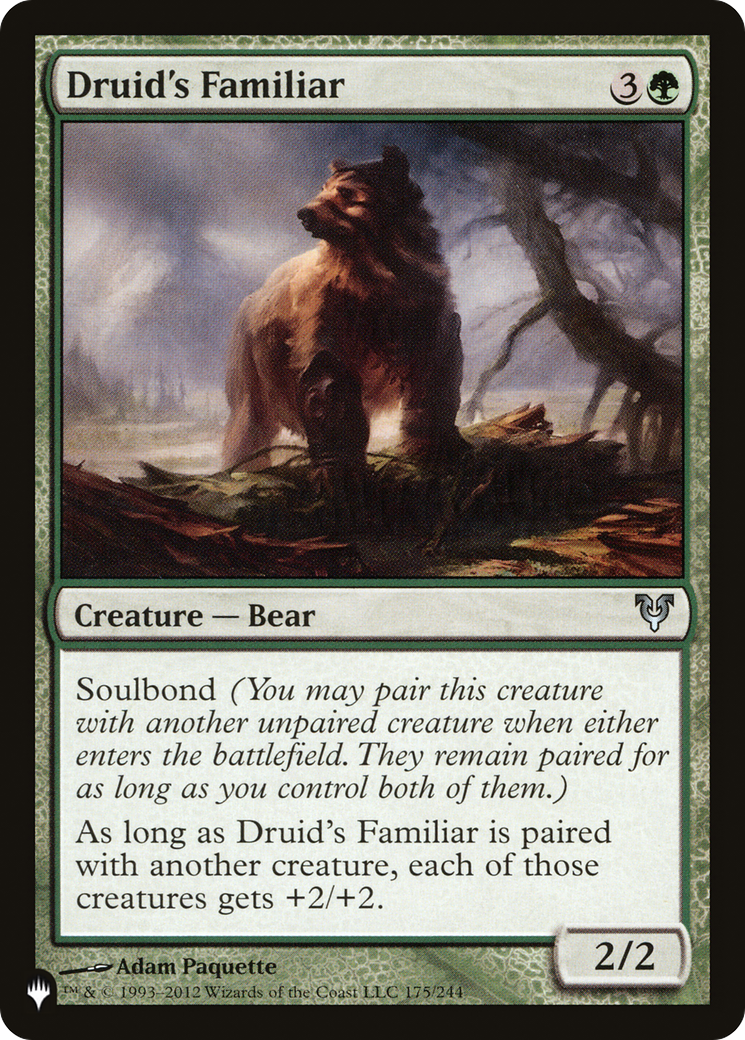 Druid's Familiar (LIST-AVR-175) [Mystery Booster] The List MTG Single Wizards of the Coast