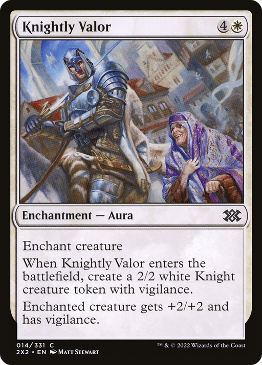Knightly Valor (2X2-014) [Double Masters 2022] Foil MTG Single Wizards of the Coast