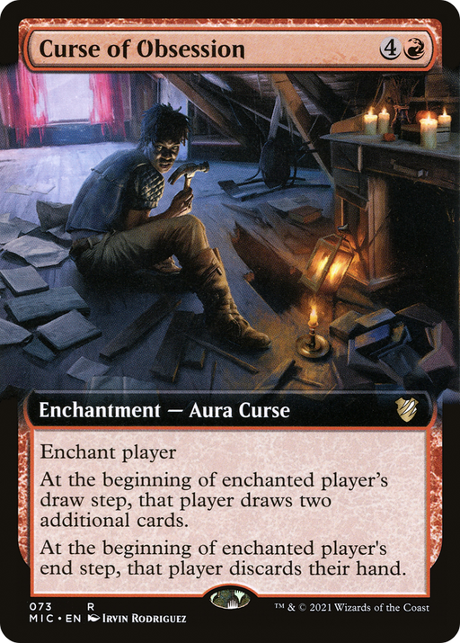 Curse of Obsession (MIC-073) [Midnight Hunt Commander] (Extended Art) MTG Single Wizards of the Coast