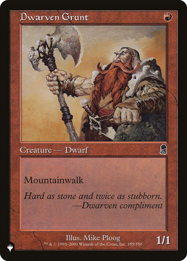 Dwarven Grunt (LIST-ODY-185) [Mystery Booster] The List MTG Single Wizards of the Coast