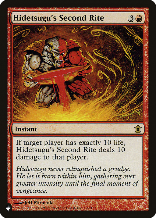 Hidetsugu's Second Rite (LIST-SOK-102) [Mystery Booster] The List MTG Single Wizards of the Coast