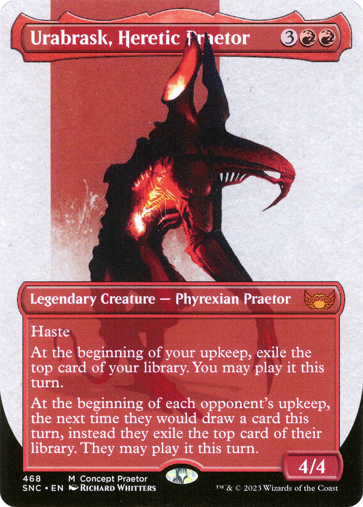 Urabrask, Heretic Praetor (Borderless Concept Praetors) [Phyrexia: All Will Be One] MTG Single Magic: The Gathering