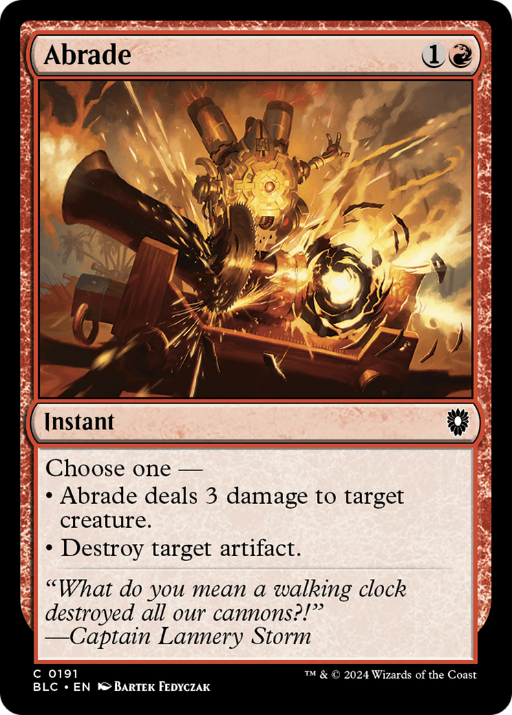 Abrade (BLC-191) [Bloomburrow Commander] MTG Single Wizards of the Coast