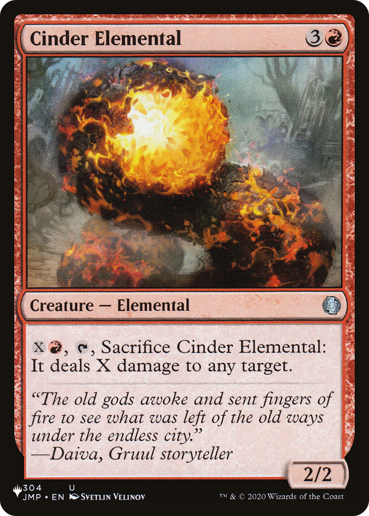 Cinder Elemental (LIST-JMP-304) [Mystery Booster] The List MTG Single Wizards of the Coast