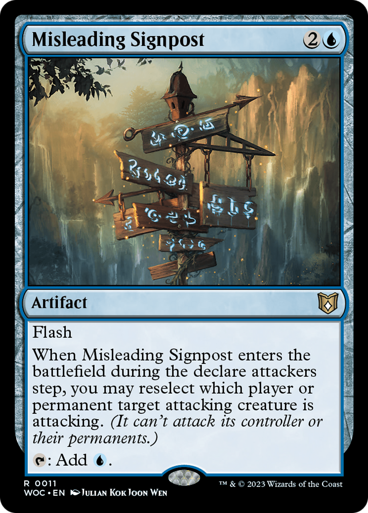 Misleading Signpost (WOC-011) [Wilds of Eldraine Commander] MTG Single Wizards of the Coast