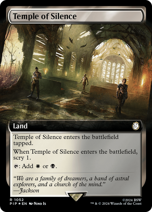 Temple of Silence (Surge Foil) (PIP-1052) [Fallout] (Extended Art) Foil MTG Single Wizards of the Coast