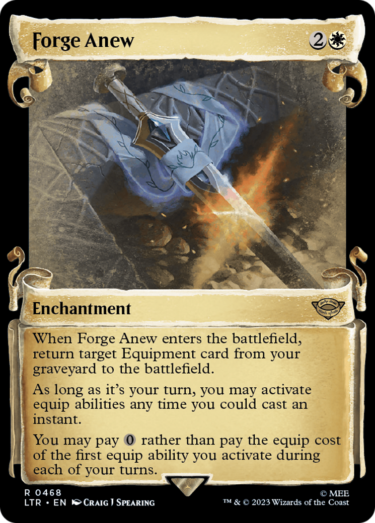 Forge Anew (Showcase Scrolls) (LTR-468) [The Lord of the Rings: Tales of Middle-earth] (Showcase) MTG Single Wizards of the Coast