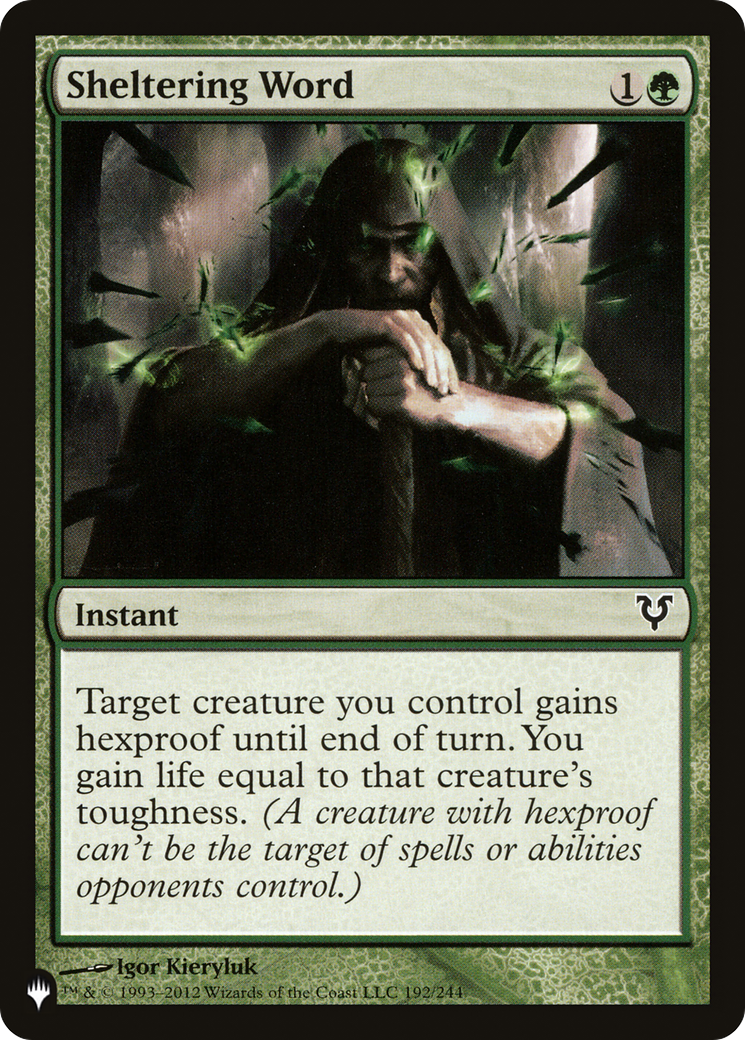 Sheltering Word (LIST-AVR-192) [Mystery Booster] The List MTG Single Wizards of the Coast