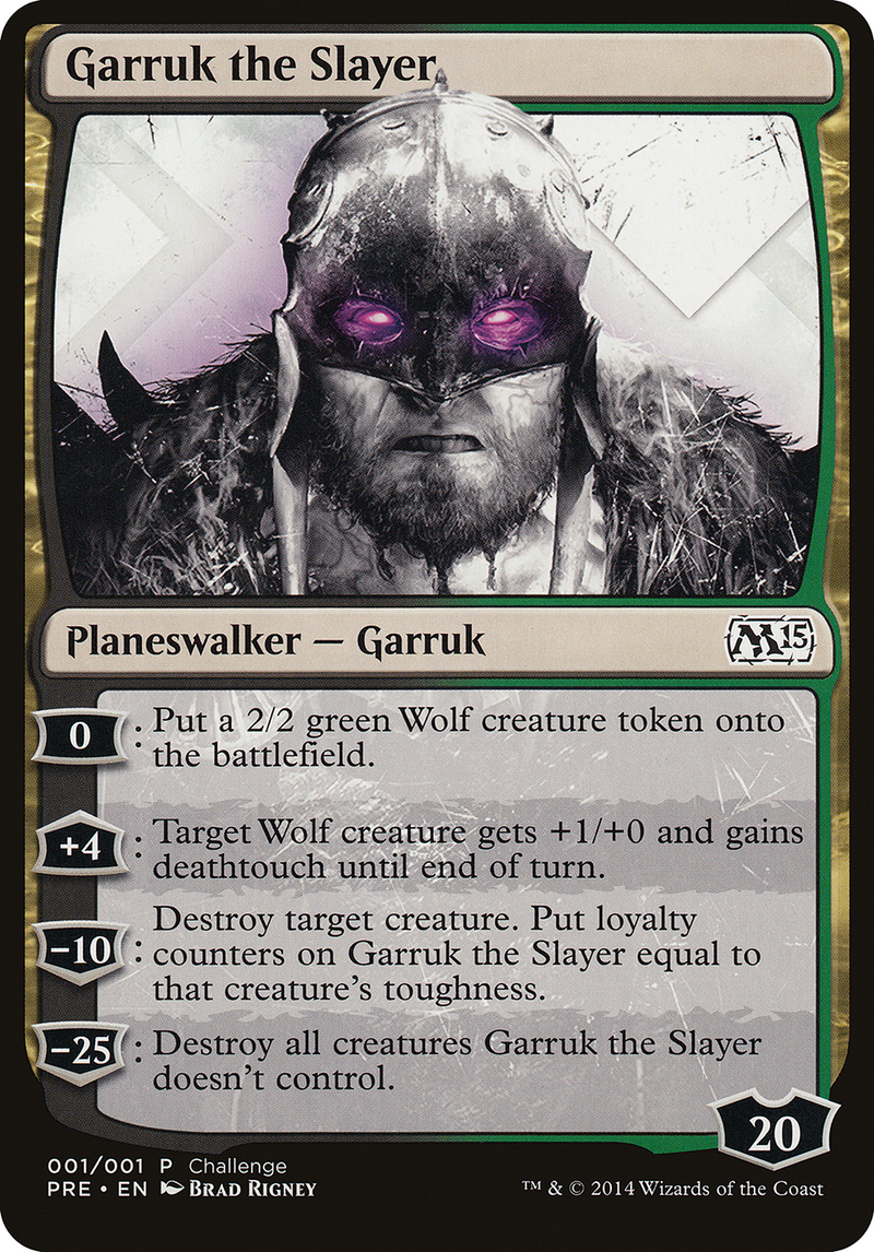 Garruk the Slayer (Magic 2015 Prerelease Promo) (OVER-001) [M15 Prerelease Challenge] MTG Single Wizards of the Coast
