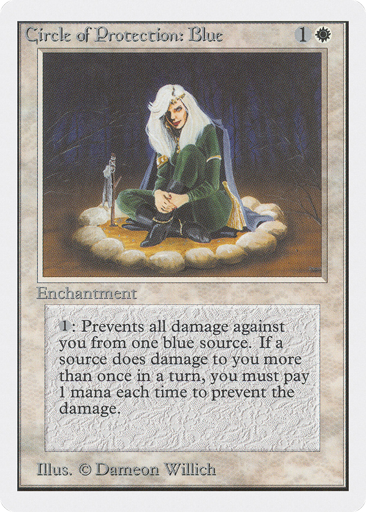 Circle of Protection: Blue (2ED-011) [Oldschool] Unlimited Edition MTG Single Wizards of the Coast