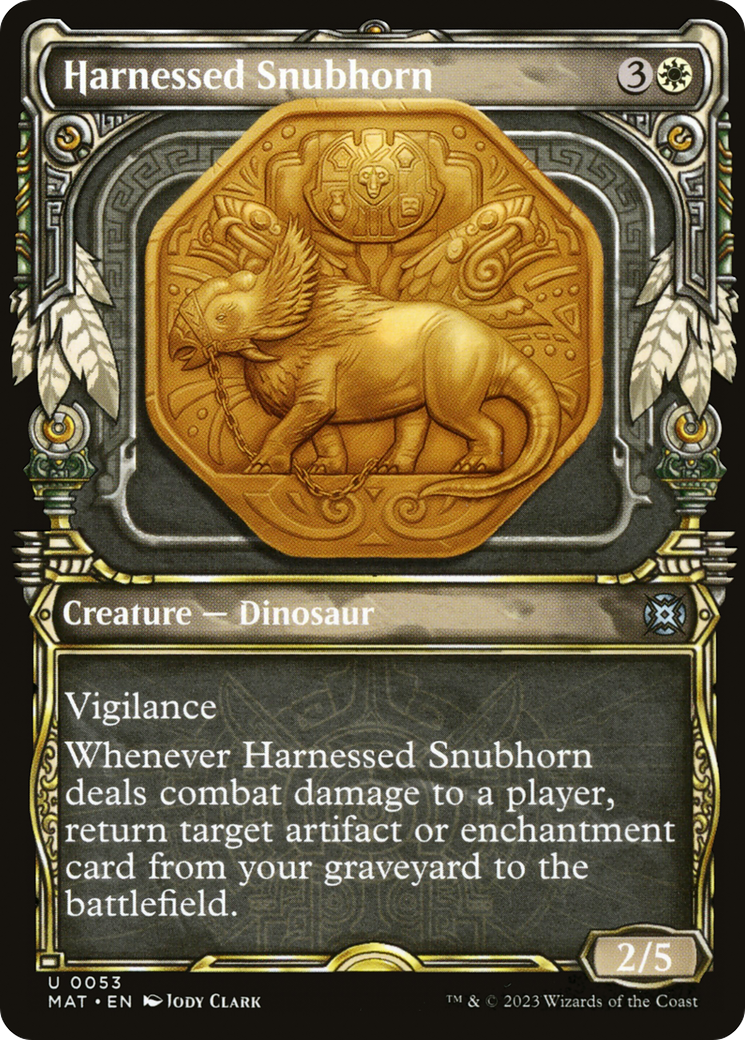 Harnessed Snubhorn (MAT-053) [March of the Machine: The Aftermath] (Showcase) MTG Single Wizards of the Coast