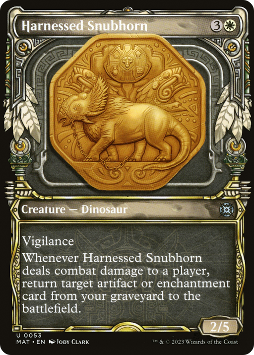 Harnessed Snubhorn (MAT-053) [March of the Machine: The Aftermath] (Showcase) Foil MTG Single Wizards of the Coast