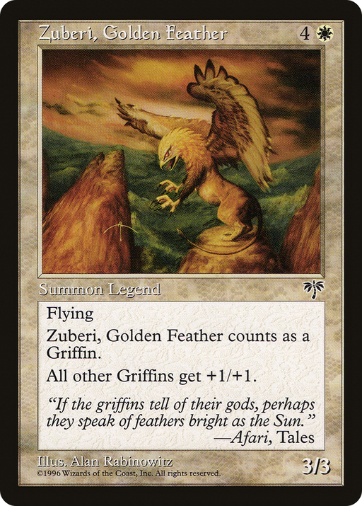 Zuberi, Golden Feather [Mirage] MTG Single Magic: The Gathering