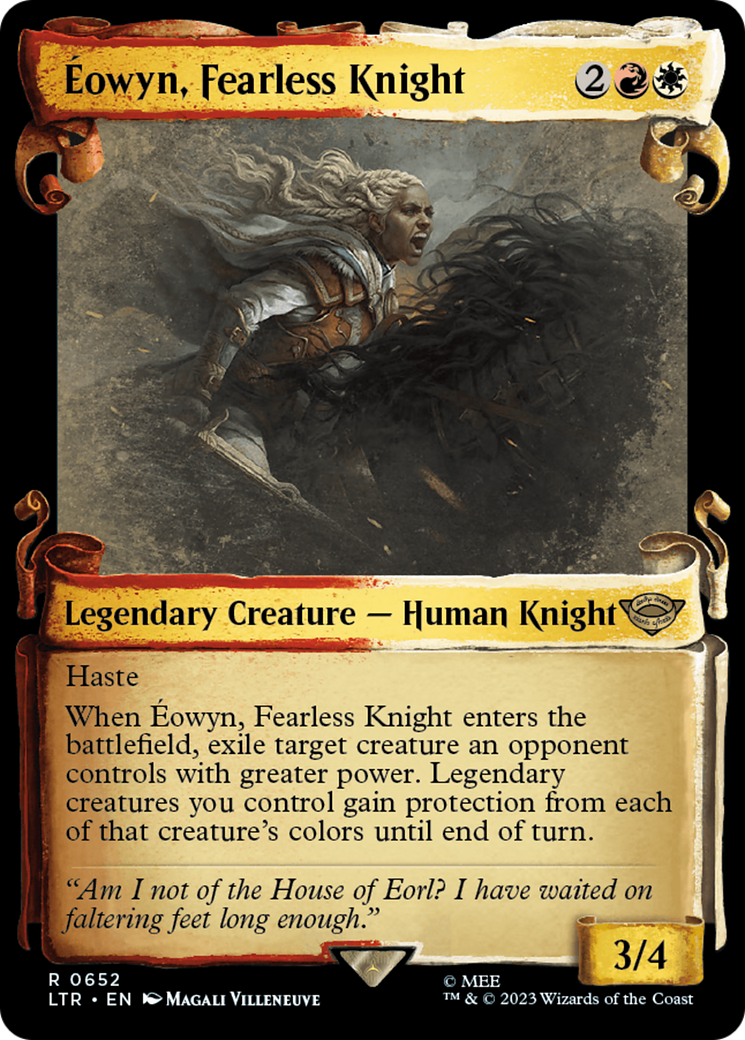 Eowyn, Fearless Knight (Showcase Scrolls) (LTR-652) [The Lord of the Rings: Tales of Middle-earth] (Showcase) Foil MTG Single Wizards of the Coast